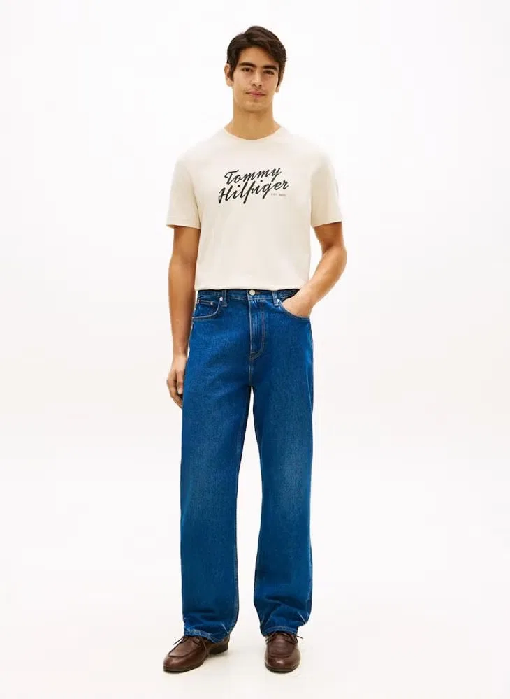 Футболка с принтом логотипа Tommy Hilfiger, бежевый — фото 4