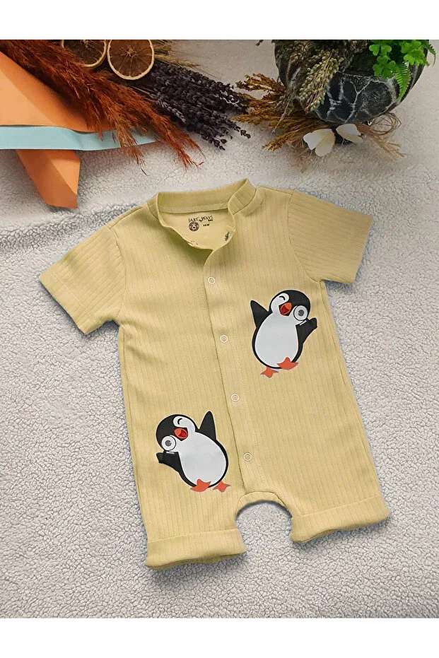 Детское боди-комбинезон для новорожденных с принтом Penguin Jakc Ways, Sarı