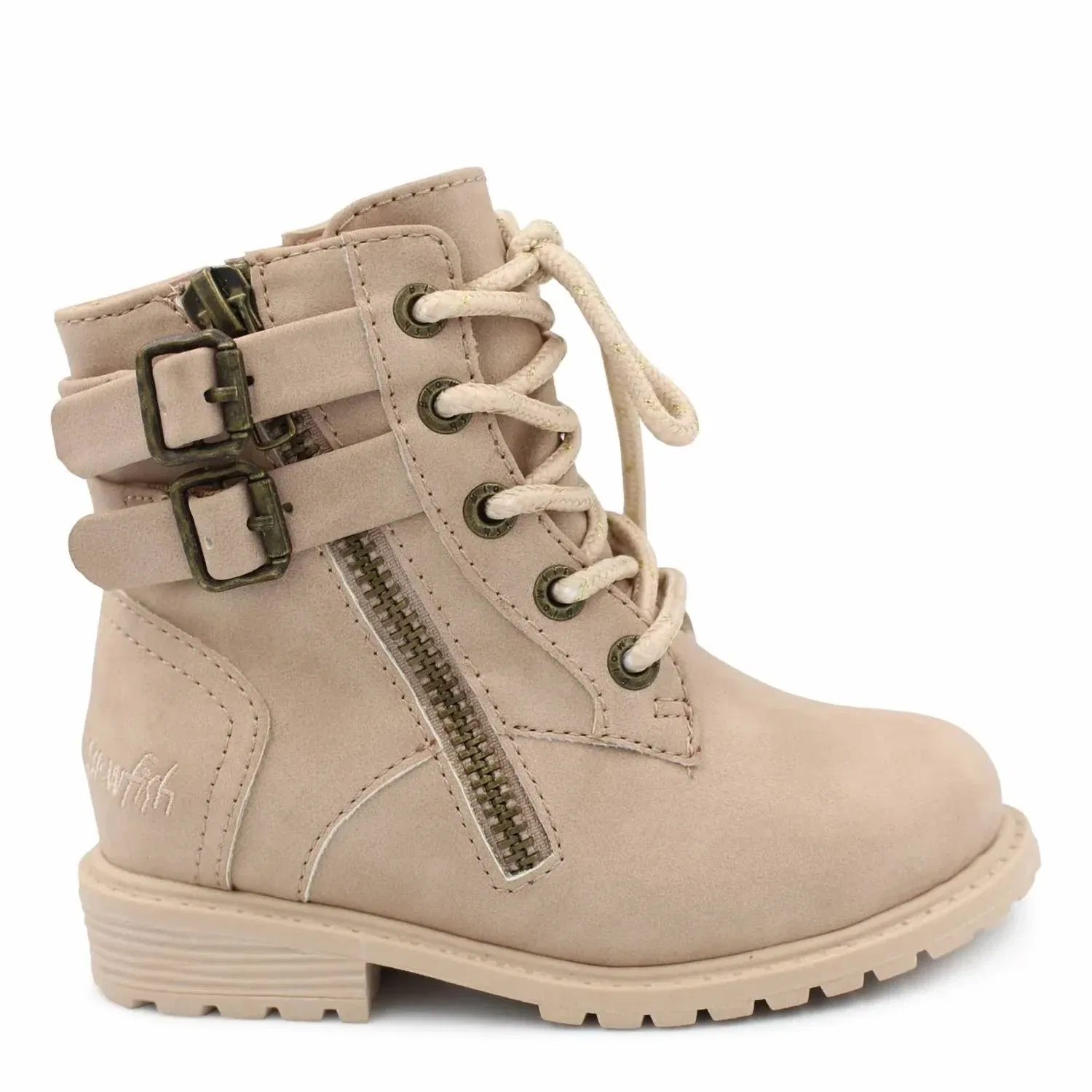 Детские ботинки для девочек с круглым носом Ryah Combat Bootie BLOWFISH, Sweetblush Willow