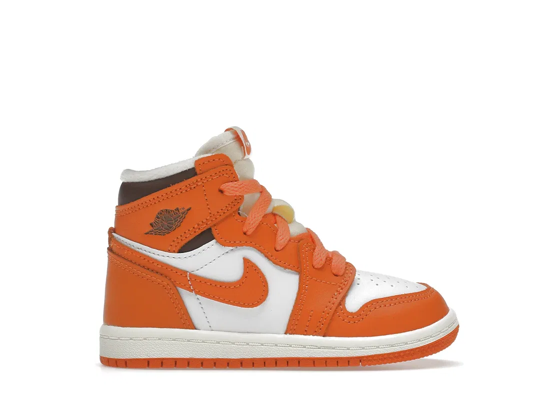 Детские кроссовки с высоким верхом Jordan 1 Retro High OG Starfish Jordan, White/Starfish-Cacao Wow-Sail