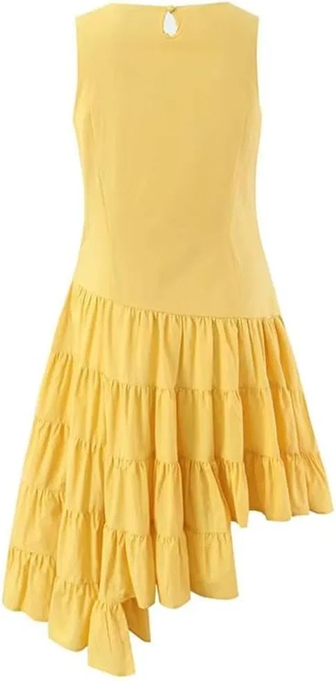 Женское летнее платье с асимметричным подолом Generic, Yellow — фото 2
