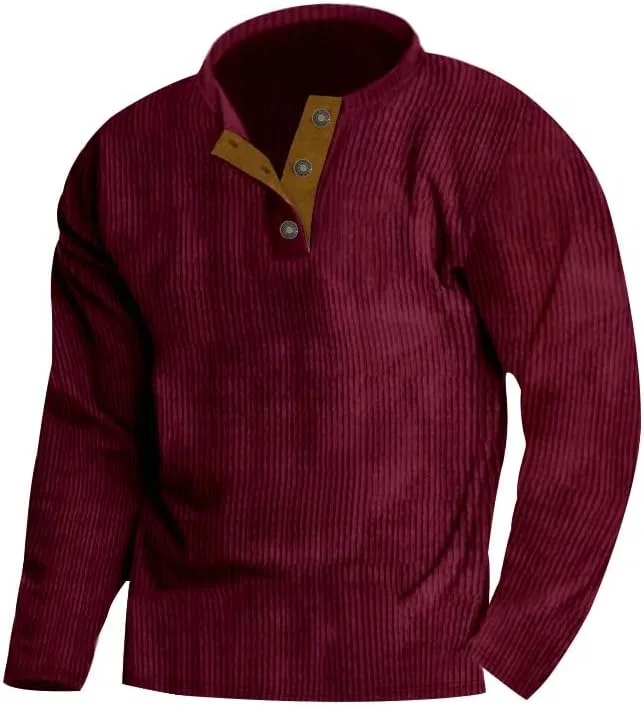 Мужская свободная футболка с длинным рукавом Corduroy Sweatshirt, Wine Red