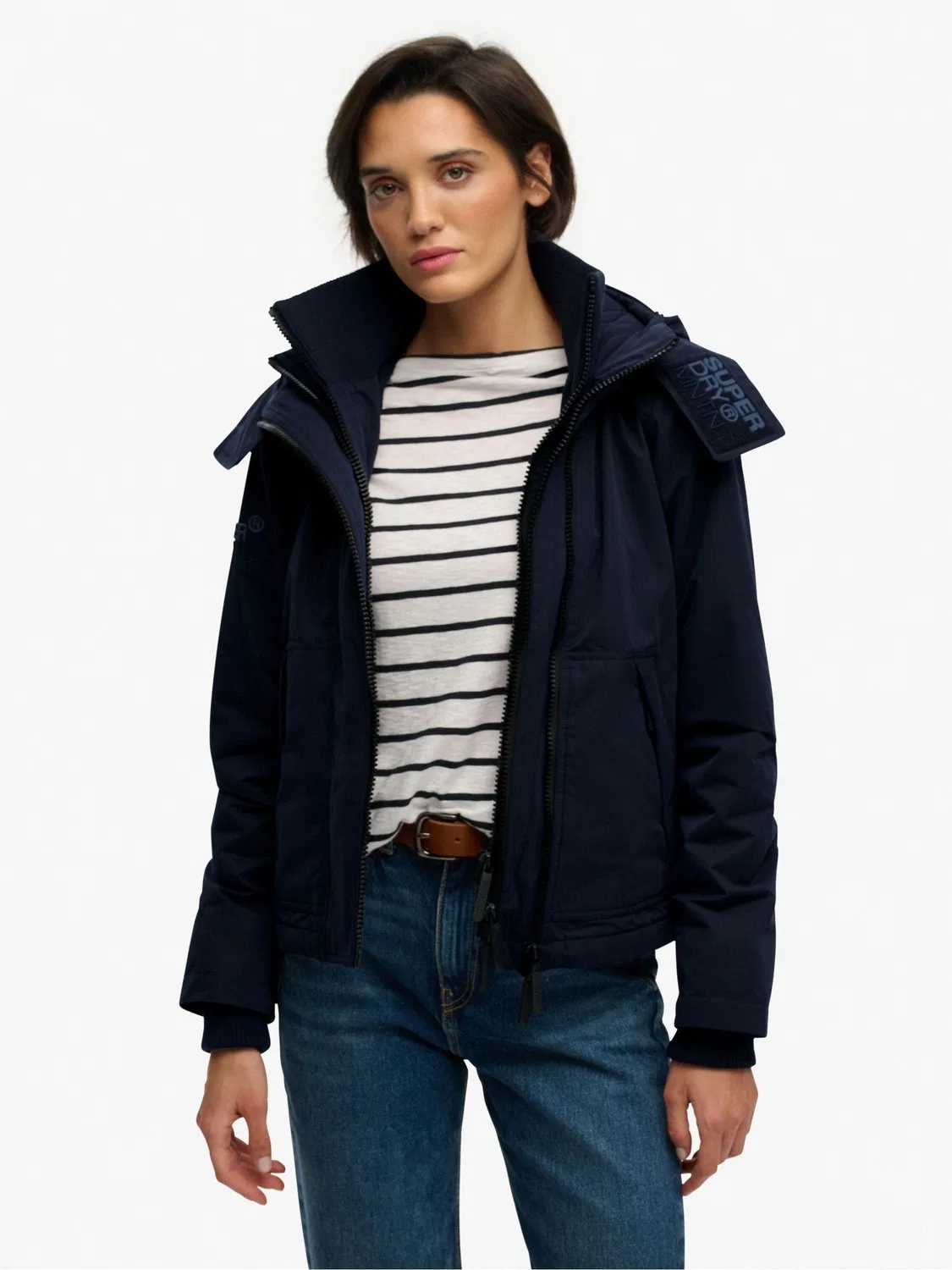 Куртка ветрозащитная с капюшоном Arctic Windcheater Superdry, синяя