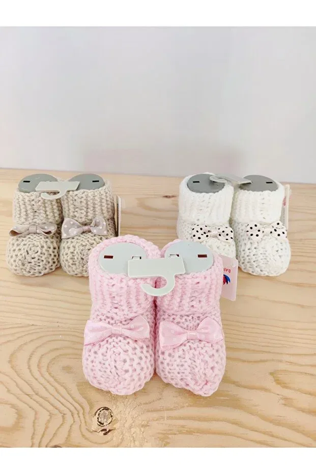 Детские пинетки для новорожденных без каблука Monkabox, Pink-White-Light-Coffee