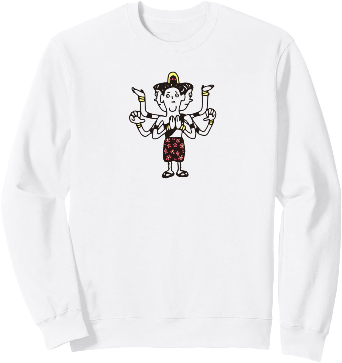 

Уникальная японская толстовка с изображением статуи Будды в стиле Ашура Юрукьяра Yuru Style Japan, белый