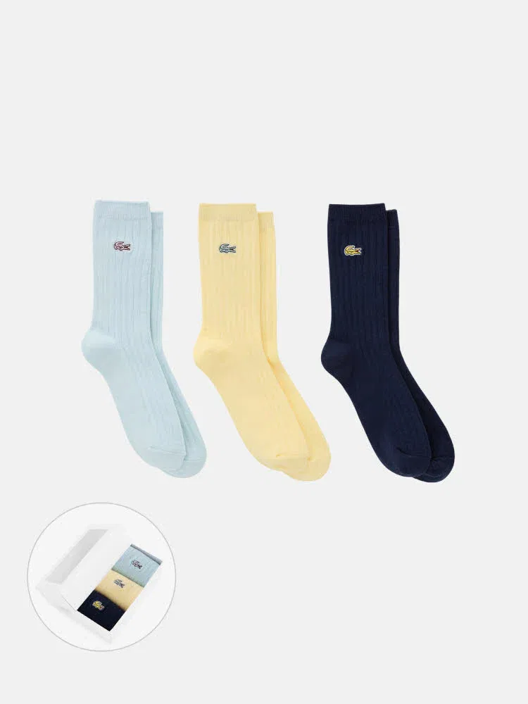 Носки женские LACOSTE Lemon, 3 пары, лимонный цвет