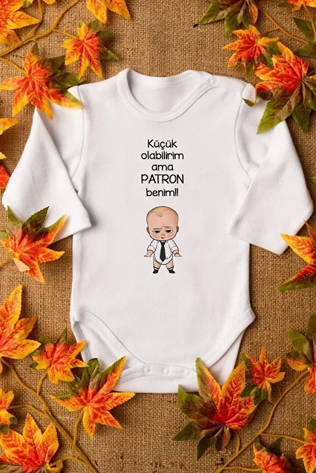 Детское боди-комбинезон для девочек с принтом Boss Baby Overoz, Long White