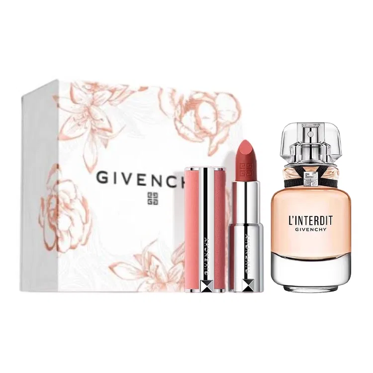 Женский парфюмерный набор Givenchy, 35 мл + помада 3,4 г, L'Interdit, Givenchy, Black