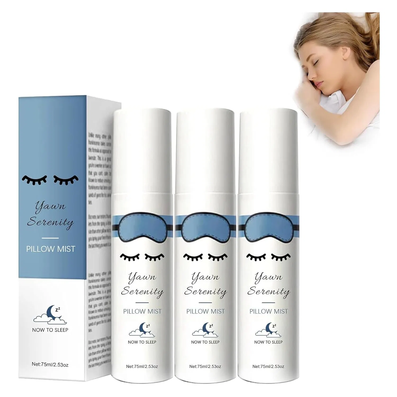 Подушечный спрей для сна Oveallgo YawnSerenity Ultra, 3 шт, 75 мл Godemmio