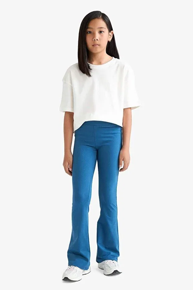 Детские брюки для девочек широкие без карманов Flare fit ribbed camisole trousers girls e8301a825au Defacto, Blue-Be376