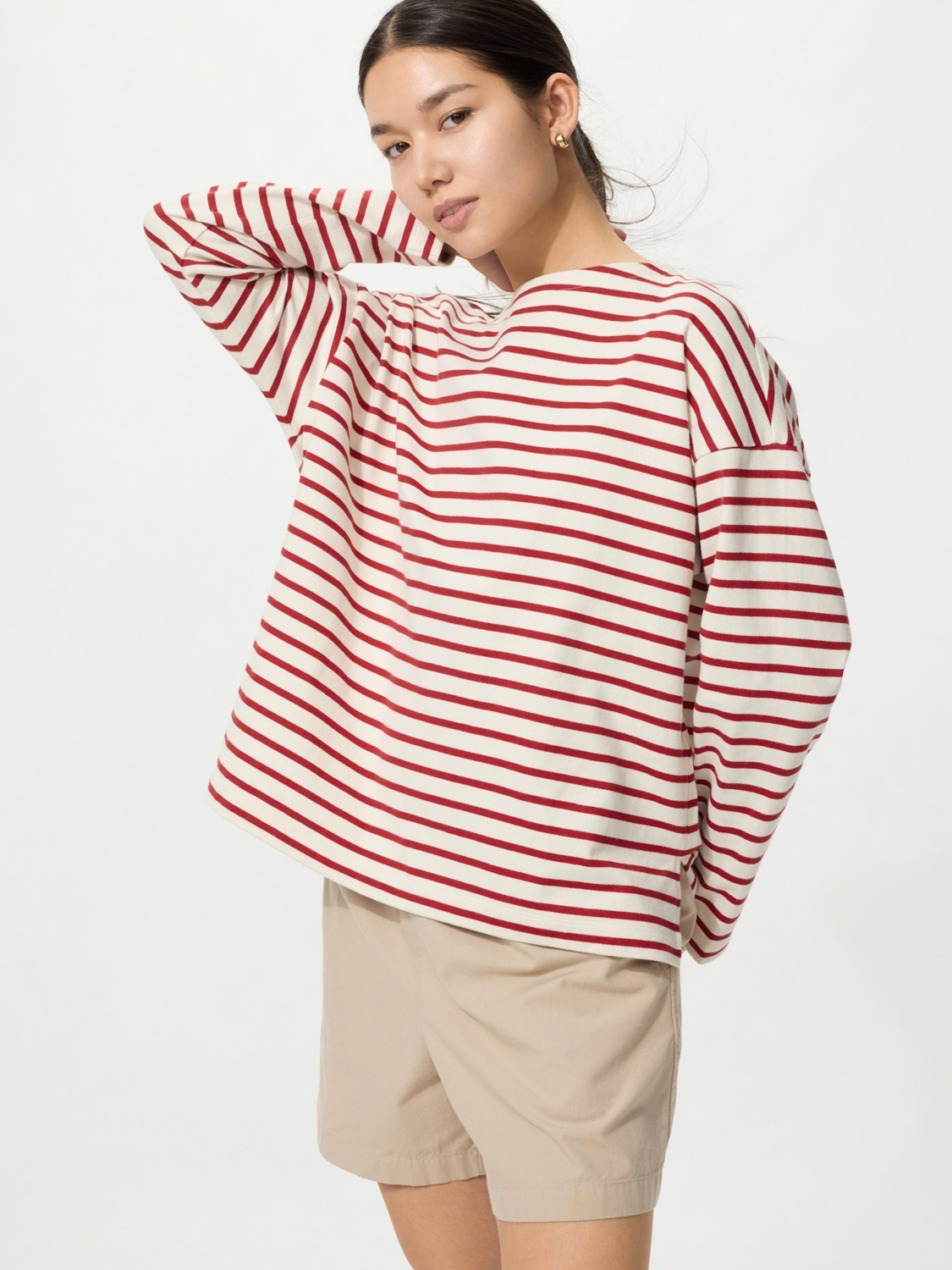 

Лонгслив Uniqlo Striped, 15 красный