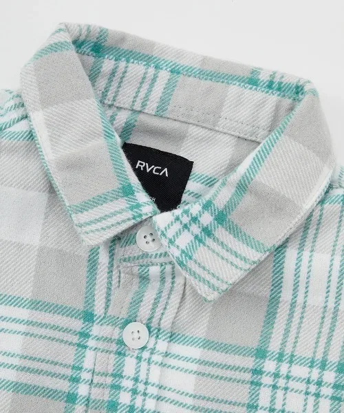 Детская фланелевая рубашка с длинным рукавом в клетку, That'll Work Flannel RVCA, Charcoal Grey — фото 4