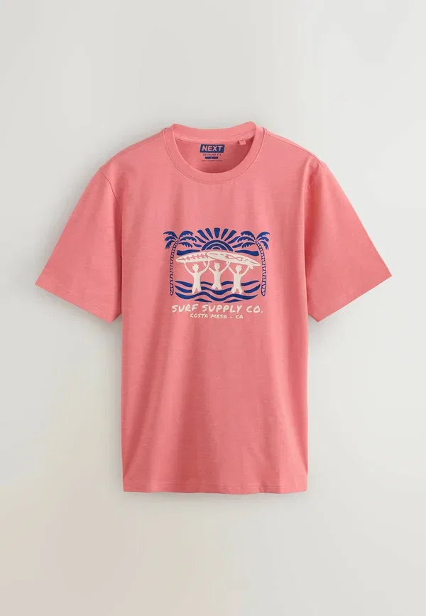Футболки 3 шт с вышивкой Embroidery t-shirt 3 pack Next, White, Pink, белый/синий/розовый — фото 2
