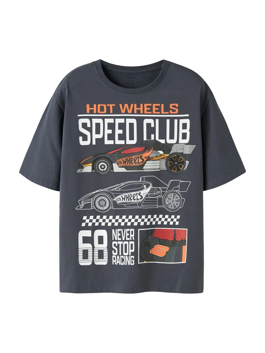 Футболка NAME IT 'NKMSiddi Hotwheels' дымчато-синего цвета
