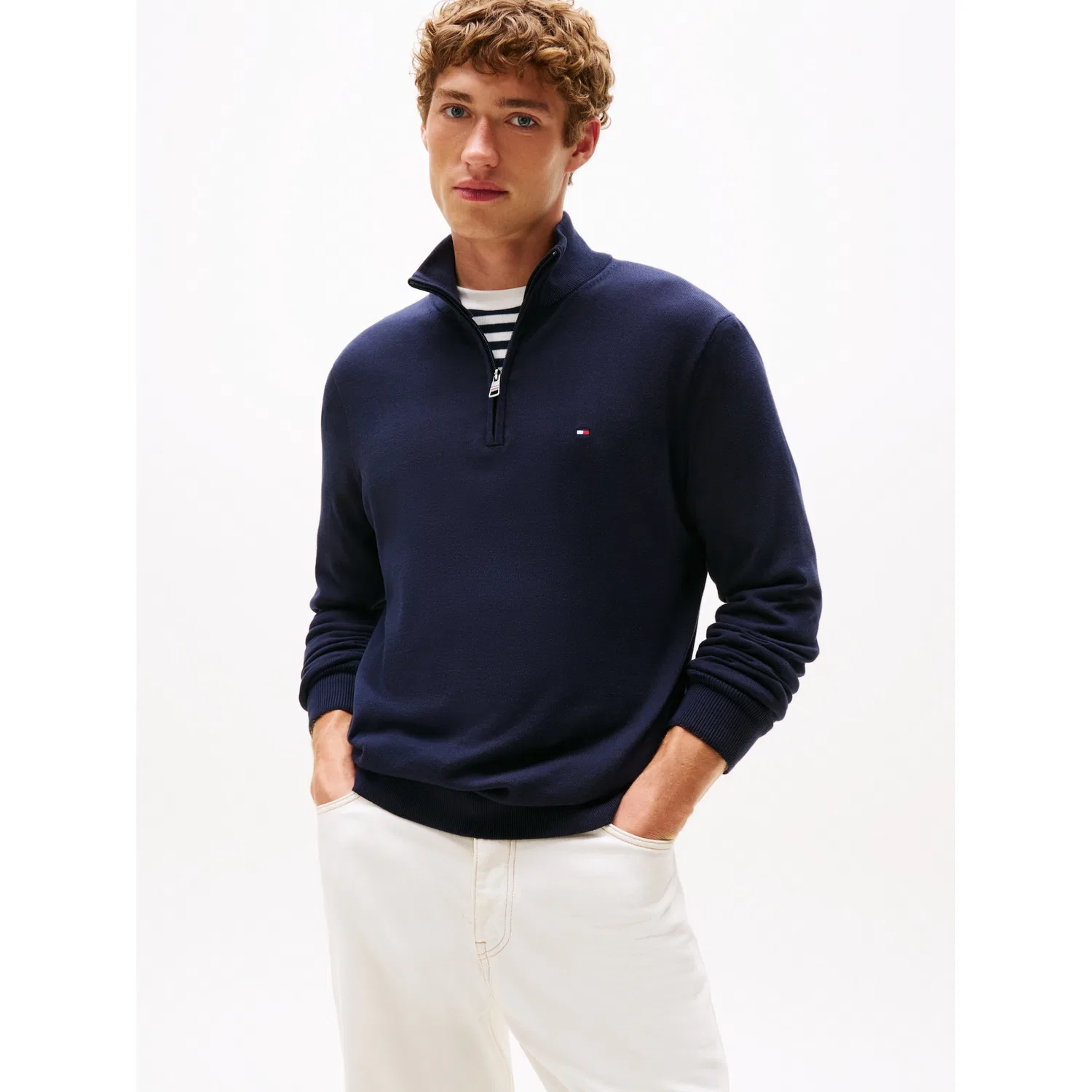 Мужской свитшот с воротником-стойкой и молнией Tommy Hilfiger, Desert Sky