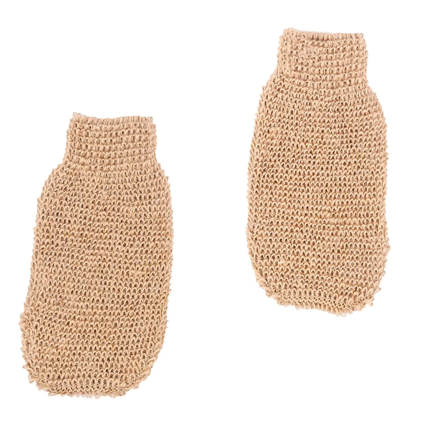 Перчатки для пилинга тела из рами и джута, 2 шт, DECOMELODY, 22x12x3 см, Beige
