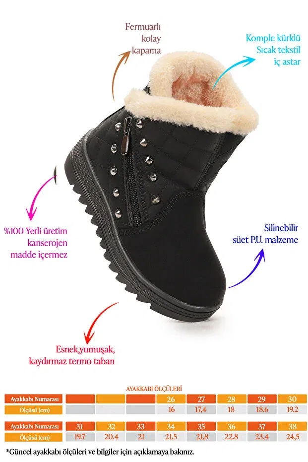 Детские ботинки для девочек на молнии Kiko Kids, Black - Beige — фото 2