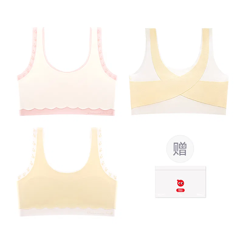 Детский спортивный бюстгальтер для девочек Red bean, White — фото 3