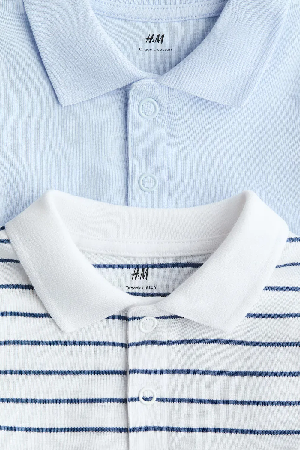 Комплект из двух боди-поло H&M, Hellblau/Weiß Gestreift — фото 2