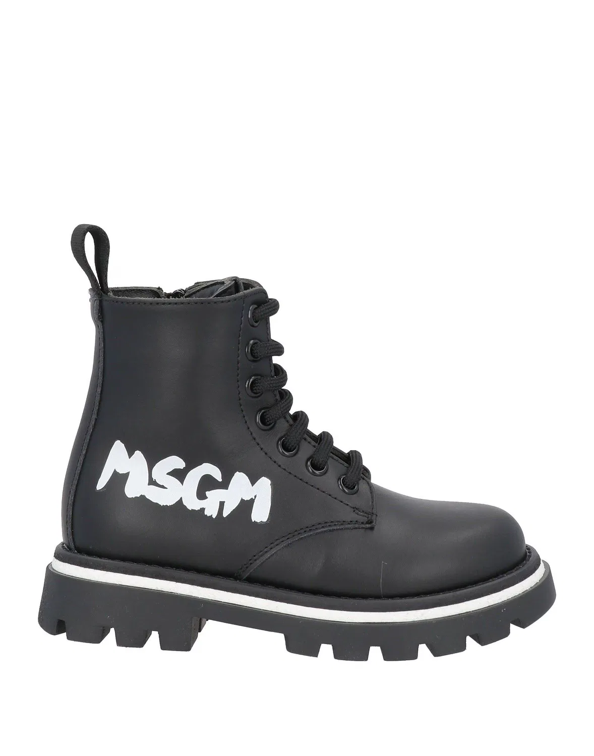 Детские ботинки для мальчиков кожаные Msgm, черный