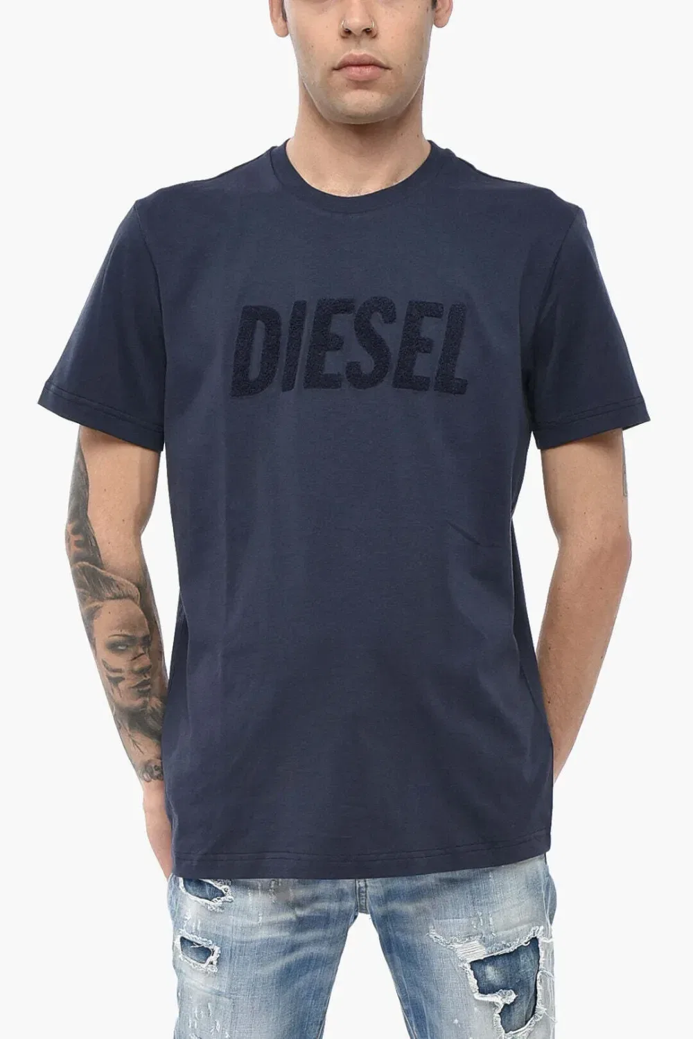 Футболка из джерси с нашивкой-логотипом Diesel, синий