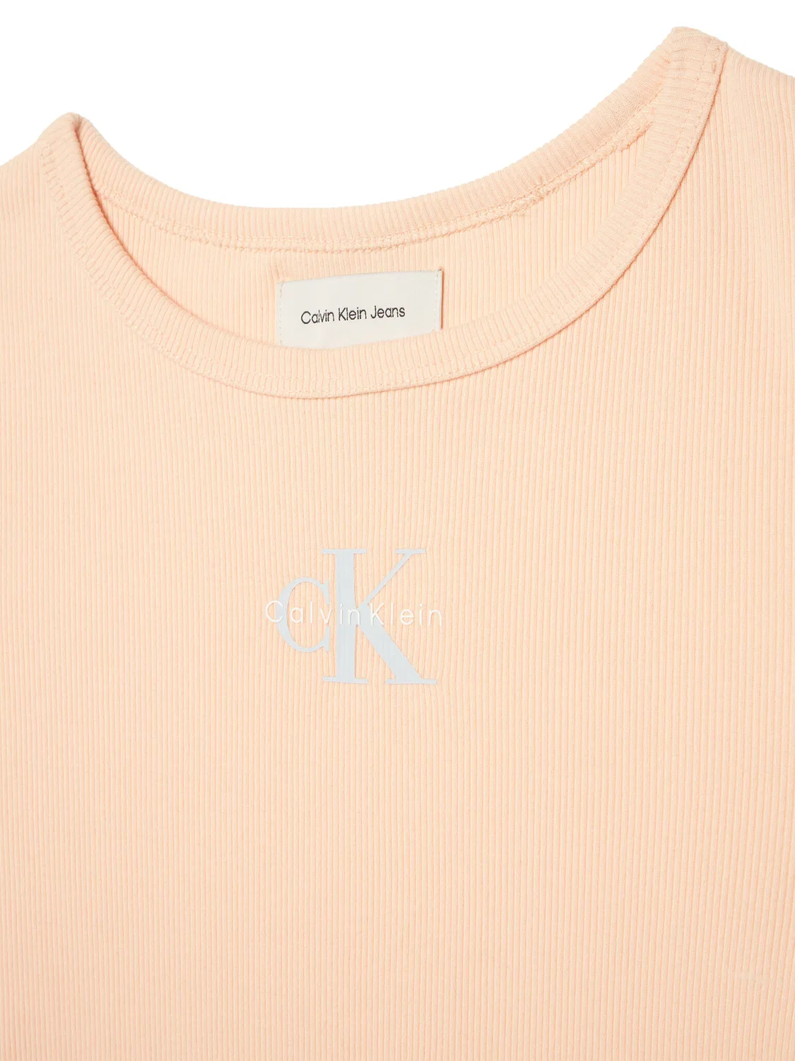 Футболка стандартного кроя для девочки Monologo Calvin Klein Jeans, светло-оранжевый — фото 3
