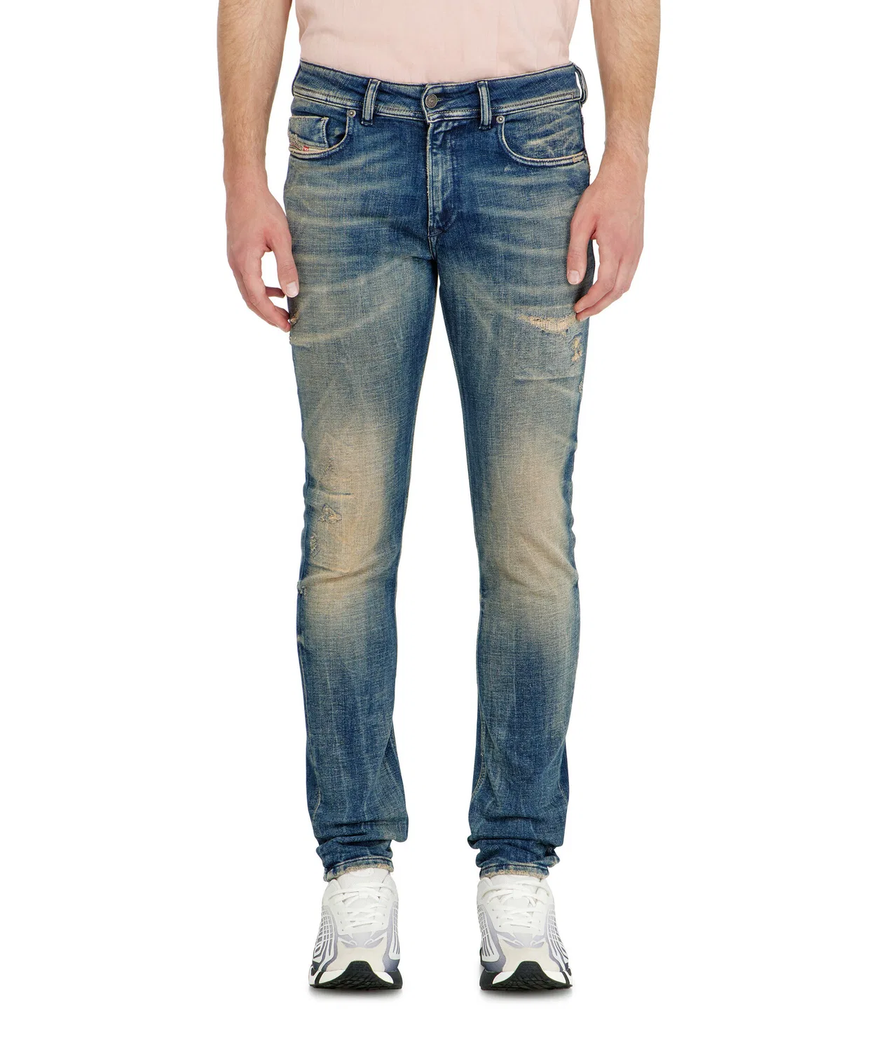 Мужские джинсы скинни с потертостями 1979 SLEENKER DIESEL, Indigo Blue