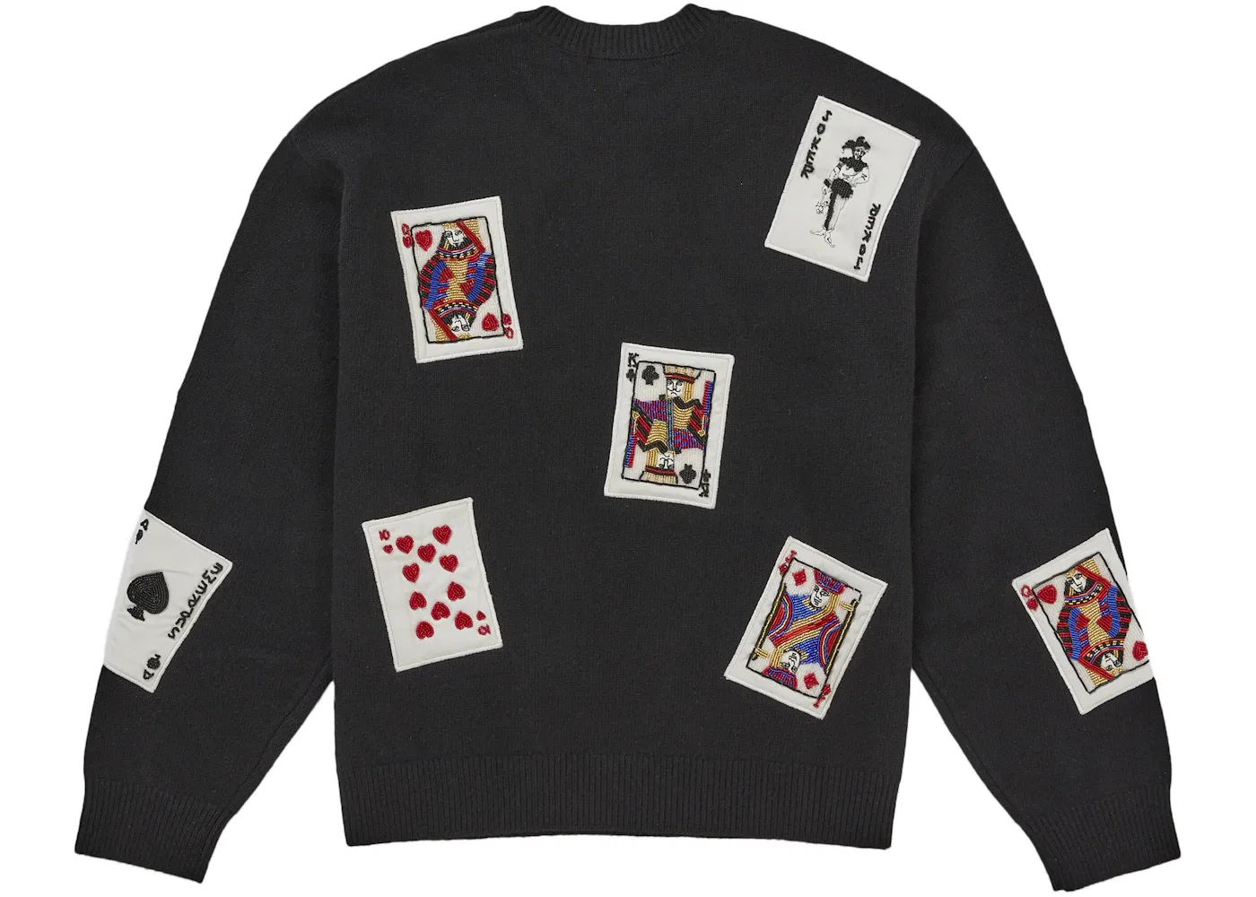 Мужской свитер с бисером Beaded Cards Supreme, Black — фото 2