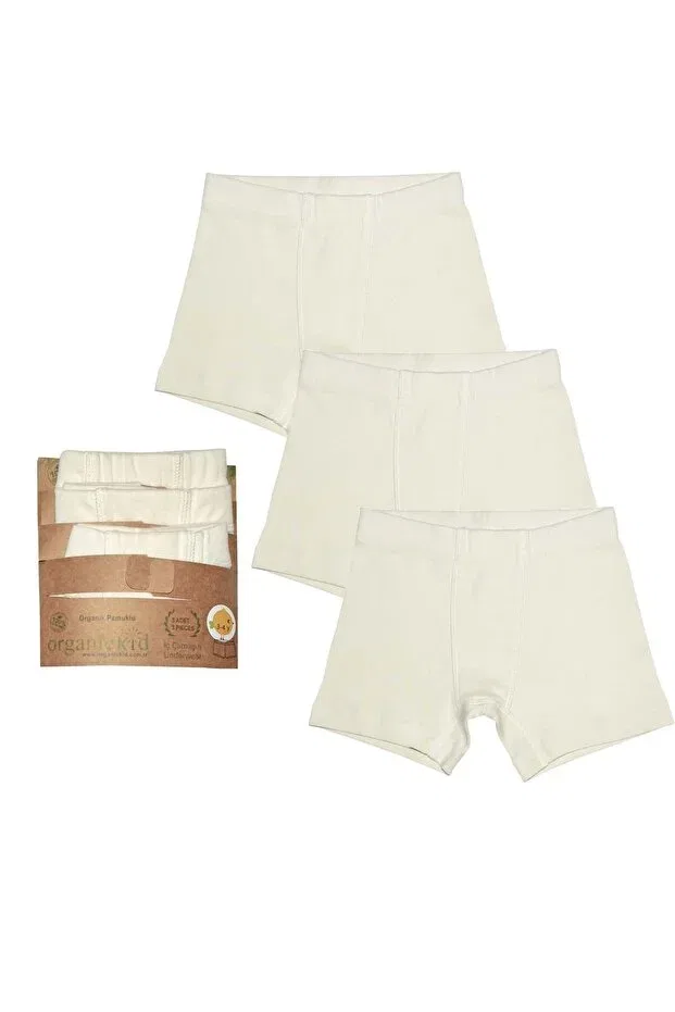 Детский комплект боксеров для мальчиков органический Organickid, Beige — фото 2