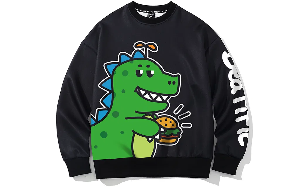 Детский свитшот с круглым вырезом, с принтом динозавра, Unisex Crew Neck Moderate Regular, SANSYAS — фото 4