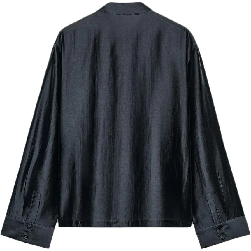 Женская рубашка с круглым вырезом ZW Shirts, ZARA, Sea Blue — фото 3