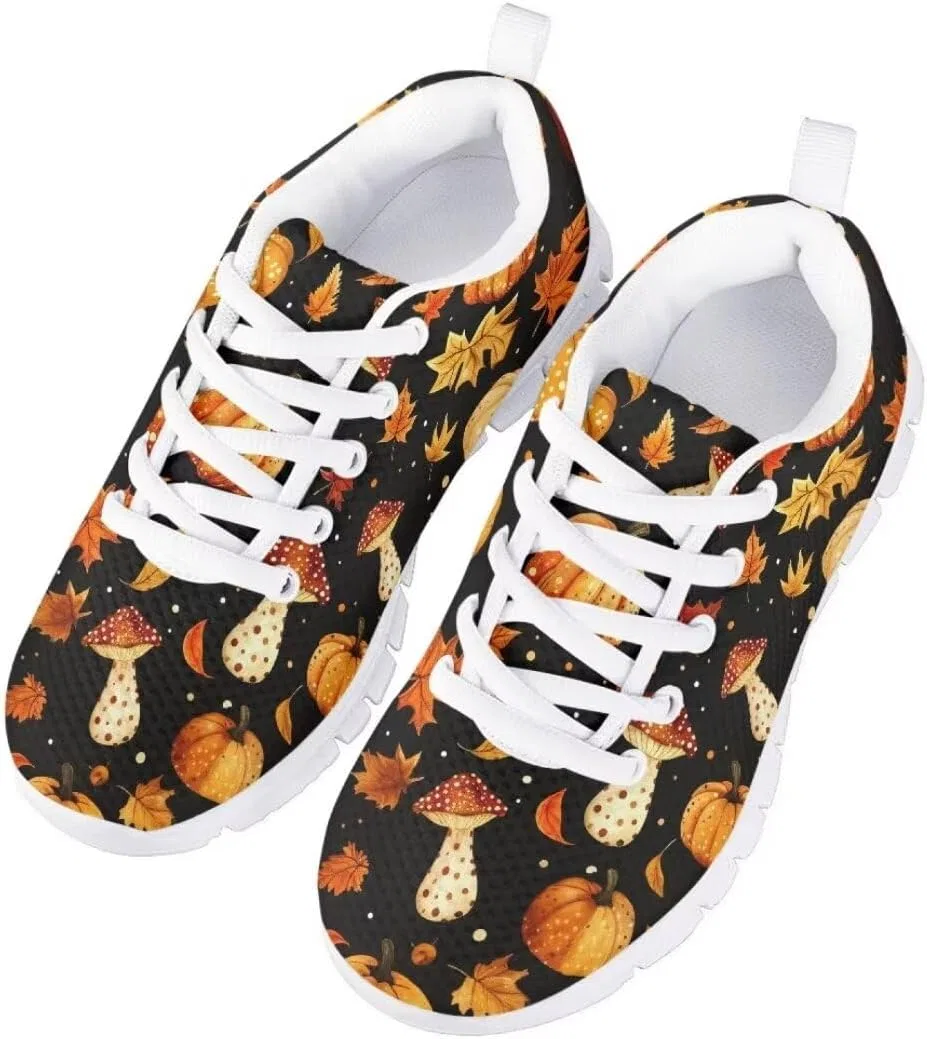 Детские кроссовки на шнуровке с дышащим верхом Pinupub, Mushroom Pumpkins — фото 3