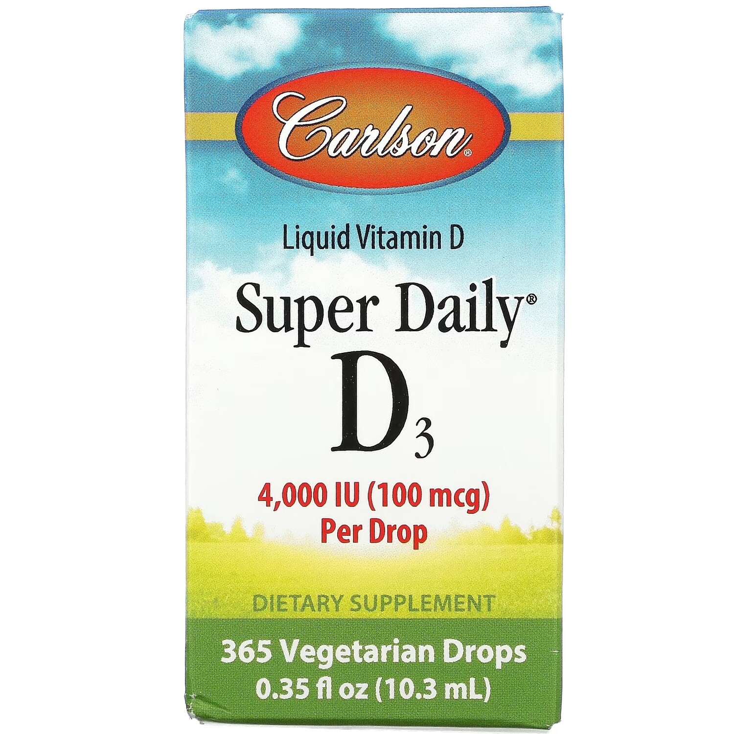 

D3, 100 мкг (4000 МЕ Carlson Super Daily, 10,3 мл