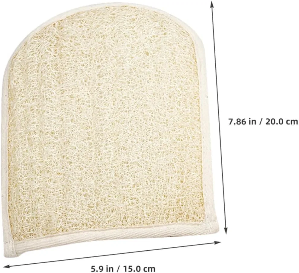 Мочалка для душа из люфы, Amosfun, 2 шт, 20x15 см, Beige — фото 2