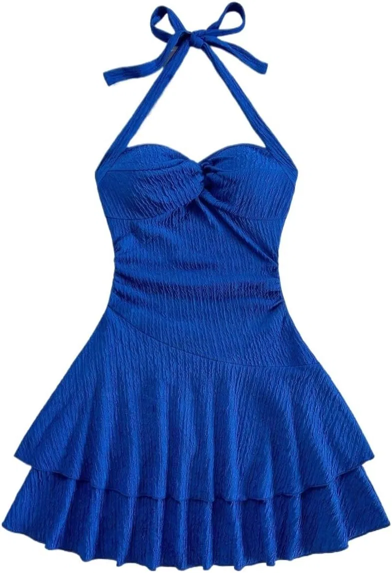 Женское мини-платье с открытой спиной A-Line Cami, Royal Blue