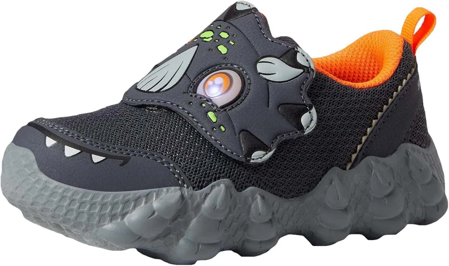 Детские кроссовки для мальчиков со светящейся подошвой Skech-o-Saurus Skechers, Charcoal/Orange