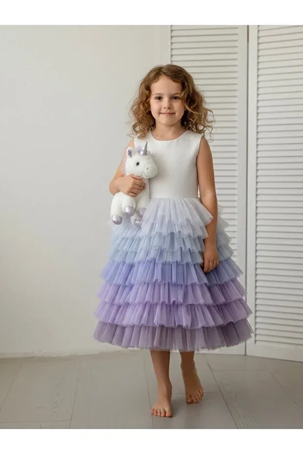 Детское платье для девочек с открытой спиной Asel Kids, Purple — фото 2