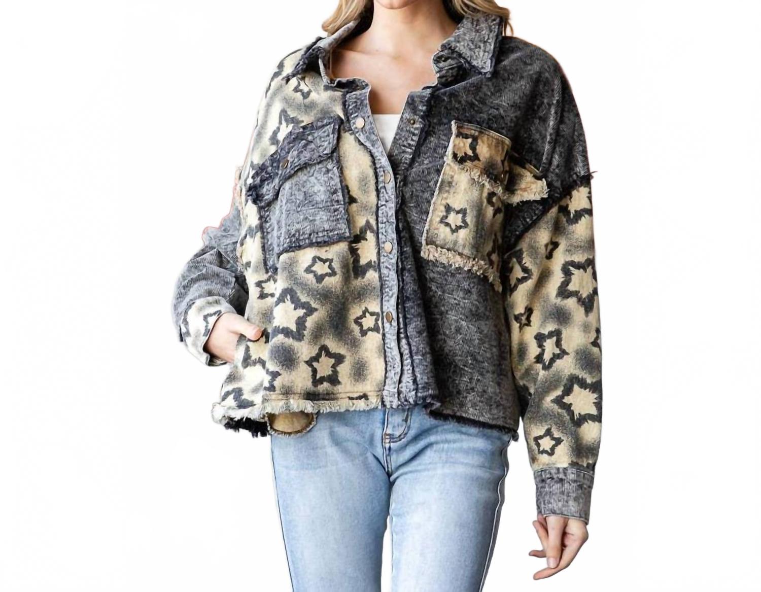 

Oli & Hali Куртка из вельвета с принтом в виде звезд, черная