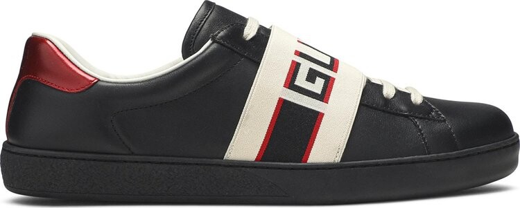 

Кроссовки Gucci Ace Stripe Leather Black, черный