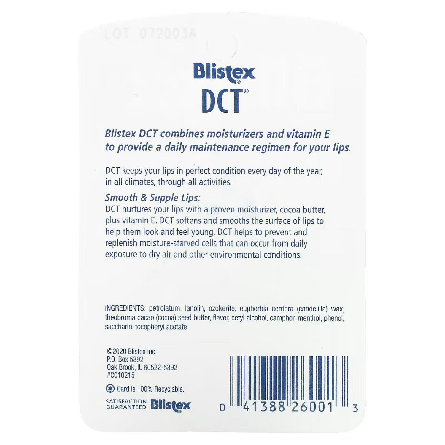Blistex, DCT, увлажняющее средство для губ, 7,08 г (0,25 унции) — фото 4