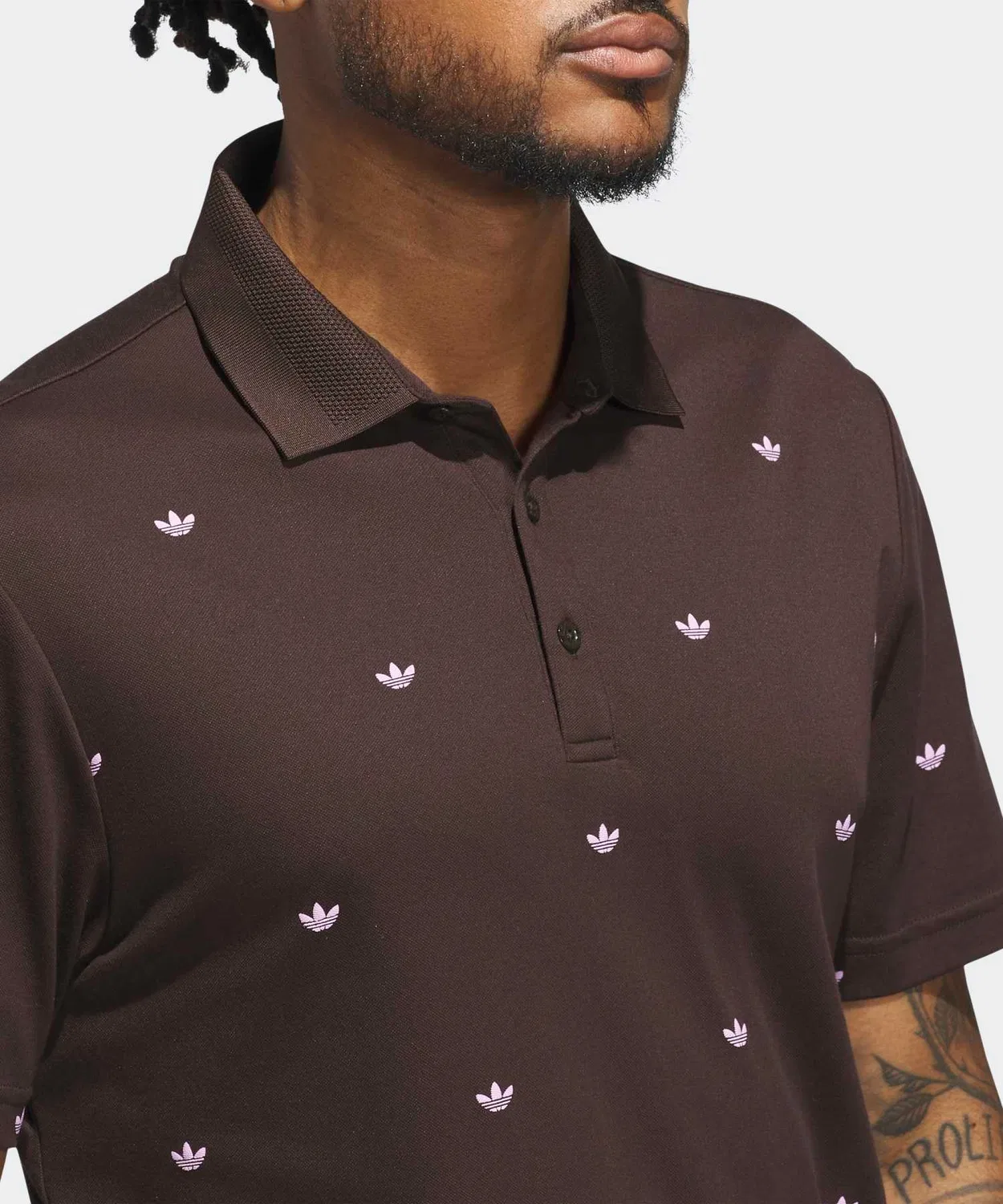 Мужская футболка-поло с принтом Monogram Adidas Golf, Dark Brown — фото 3