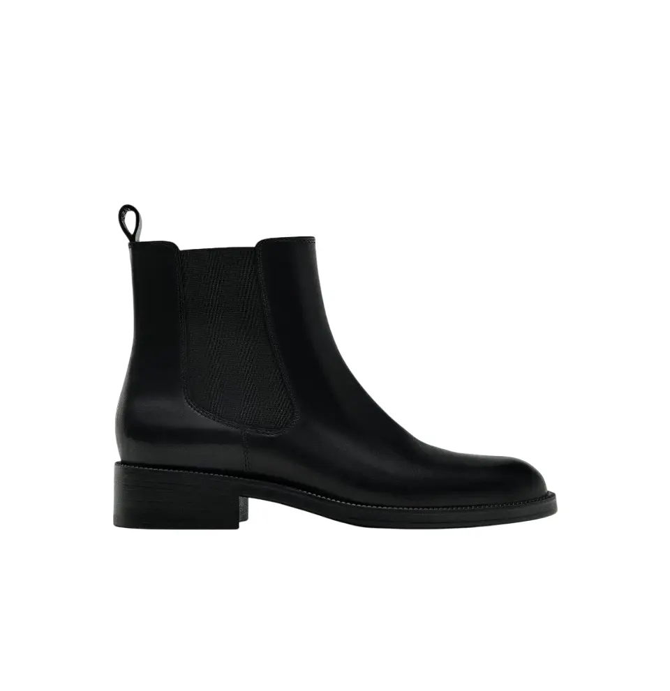 

Ботинки челси на плоской подошве Massimo Dutti, черный