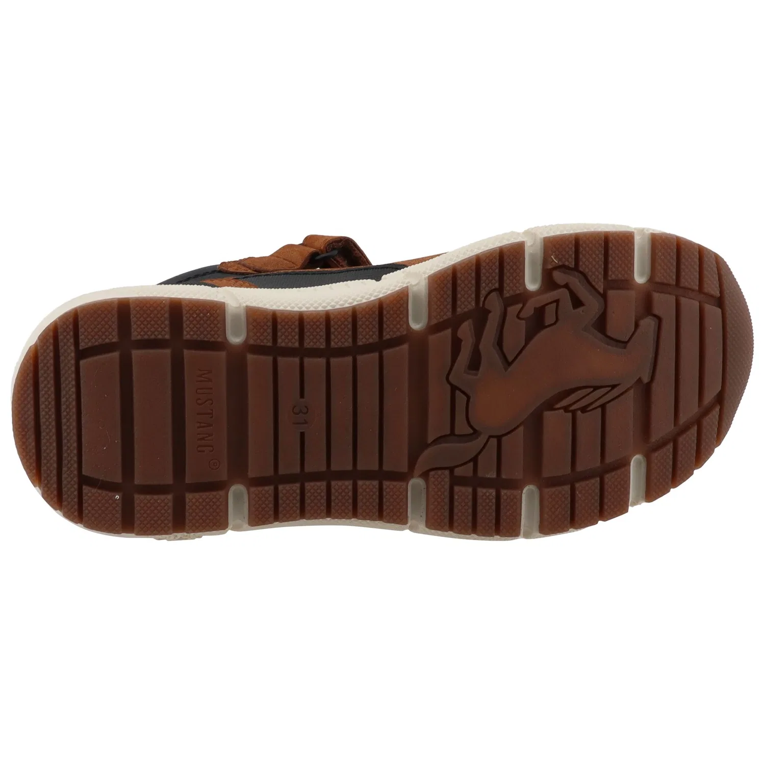 Детские высокие кроссовки-ботинки с мембраной Mustang Shoes, Brown/Black — фото 3