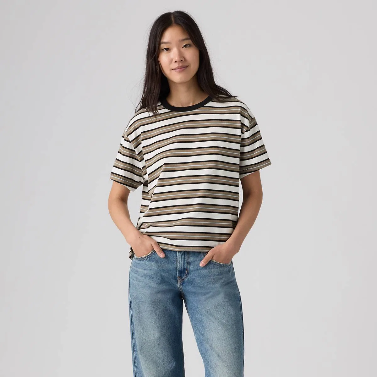 Винтажная футболка с коротким рукавом Levi's, Lillian Stripe Egret - Multi-Color — фото 3