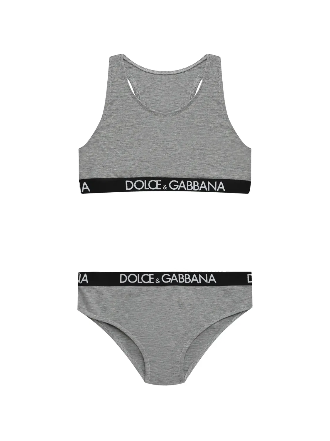 Dolce & Gabbana Комплект нижнего белья с ленточкой с логотипом, серый