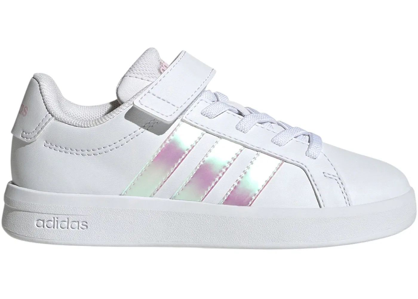 Детские кроссовки с переливающимся эффектом Adidas Grand Court 3.0 EL, Cloud White/Iridescent/Cloud White