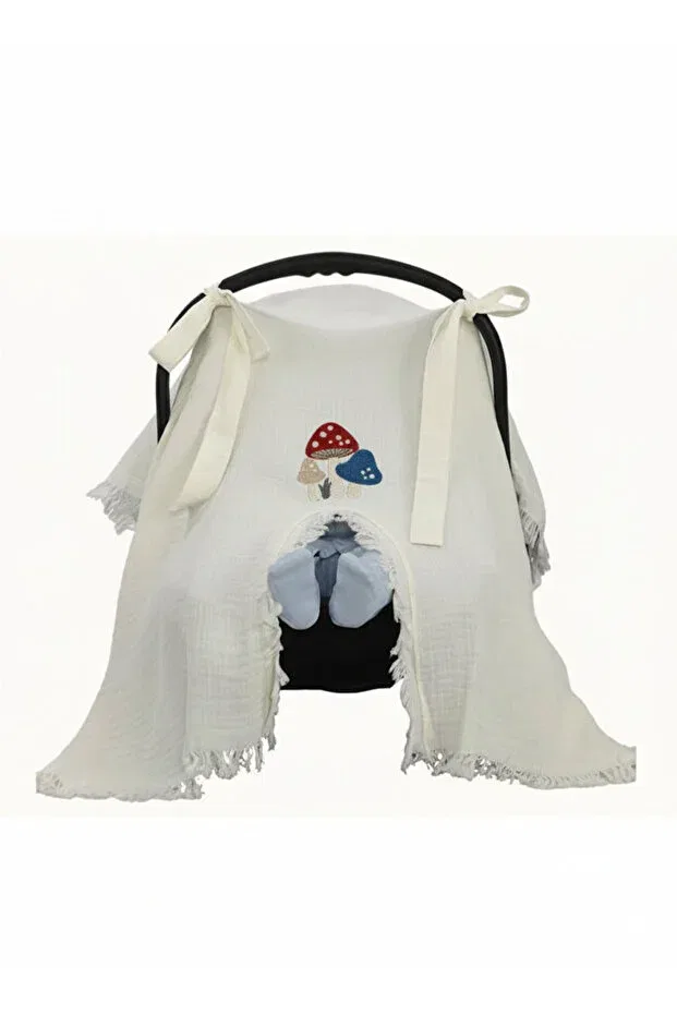 Детский комплект из муслина с вышивкой Mushroom embroidery Babiesfirst, White — фото 4