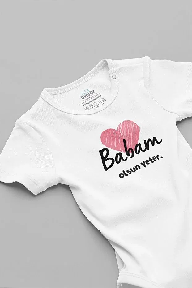 Детское боди с принтом Heart Printed Organic Baby Bodysuit Overoz, White
