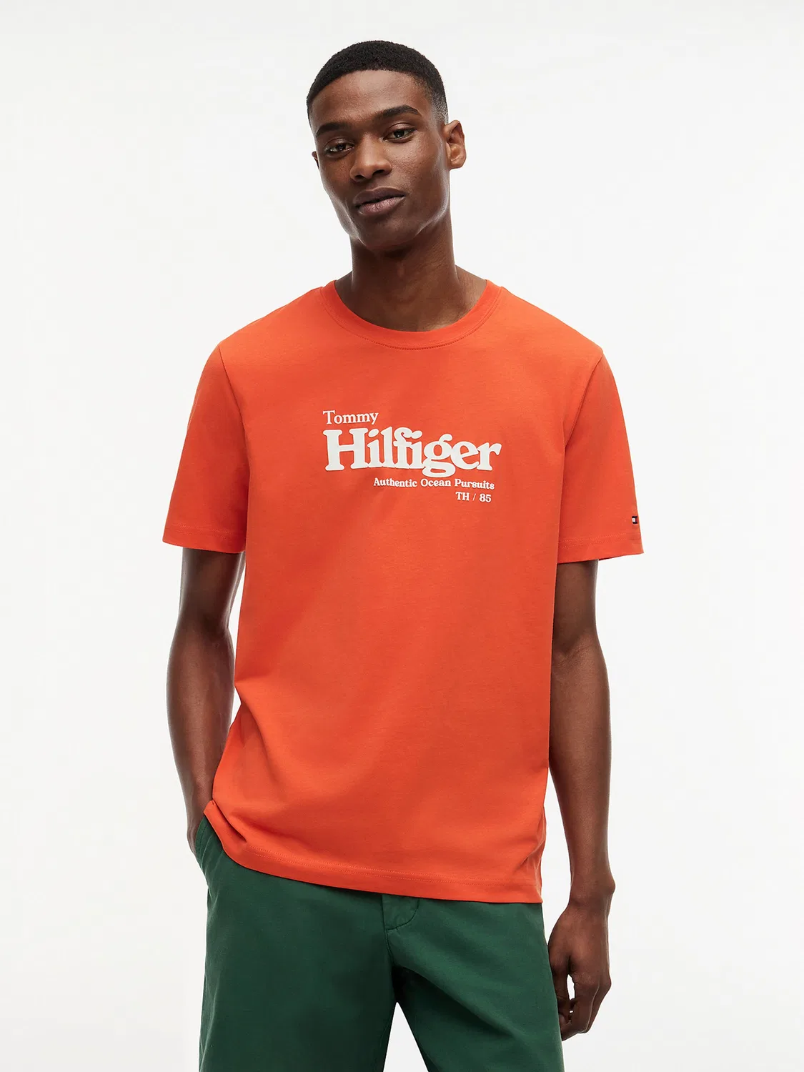 Рубашка Tommy Hilfiger оранжевого цвета — фото 2