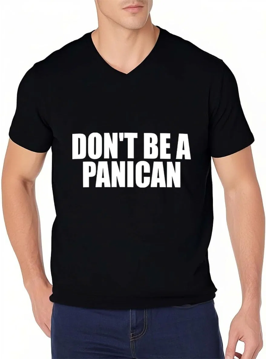 Женская футболка с принтом Letter Print Don't Be A PANICAN, Purple-v — фото 3